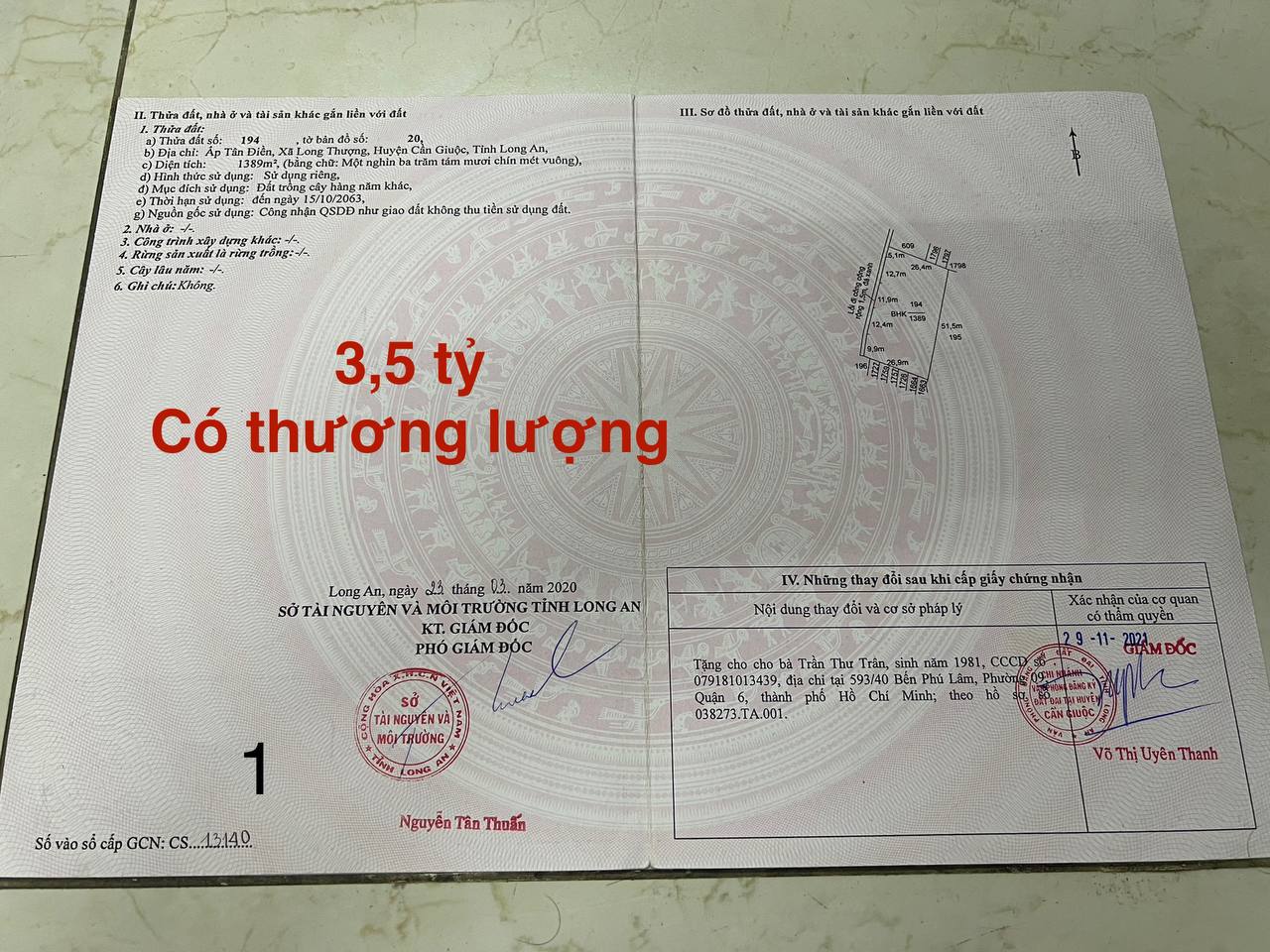 Bán đất vườn tại ấp Tân Điền xã Long Thượng huyện Cần Giuộc, giáp với TPHCM - Ảnh chính